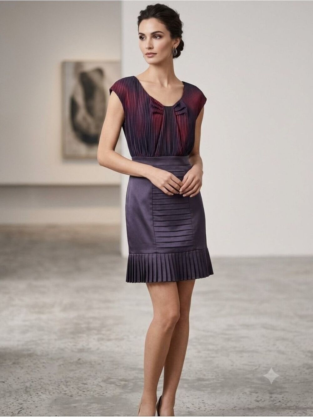 BCBGeneration Pleated Skirt Cocktail Dress